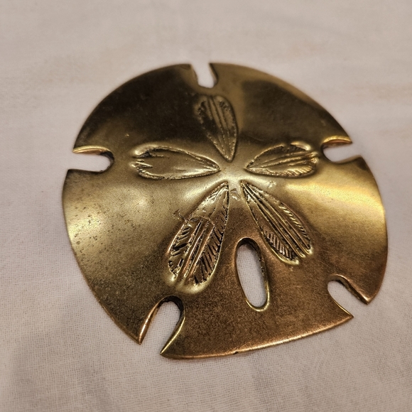 unbranded Other - Solid Brass Etched Sand Dollar Paper Weight Vintage 4'' Beach Decor